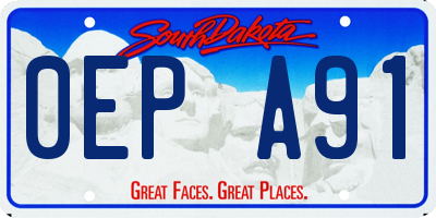 SD license plate 0EPA91