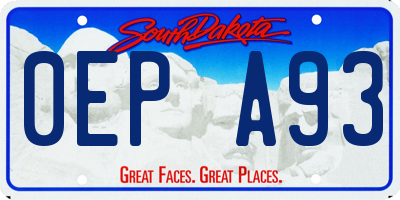 SD license plate 0EPA93