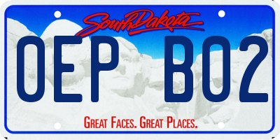 SD license plate 0EPB02
