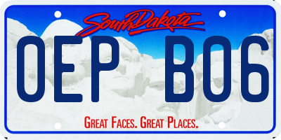 SD license plate 0EPB06