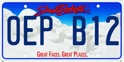 SD license plate 0EPB12