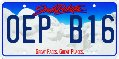 SD license plate 0EPB16