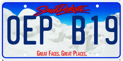 SD license plate 0EPB19