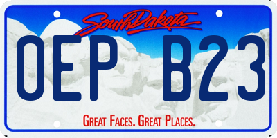 SD license plate 0EPB23