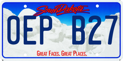 SD license plate 0EPB27