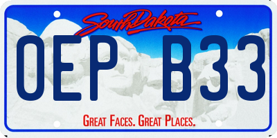 SD license plate 0EPB33