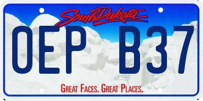SD license plate 0EPB37