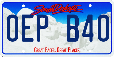 SD license plate 0EPB40