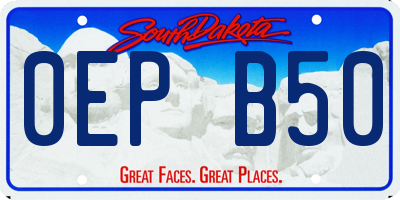 SD license plate 0EPB50