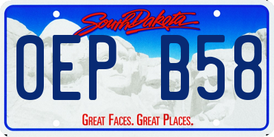 SD license plate 0EPB58