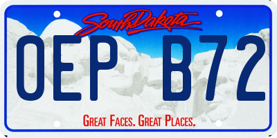 SD license plate 0EPB72