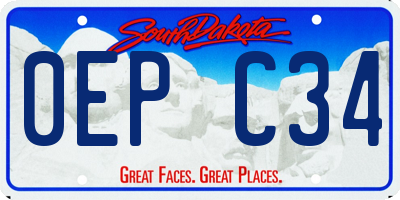 SD license plate 0EPC34