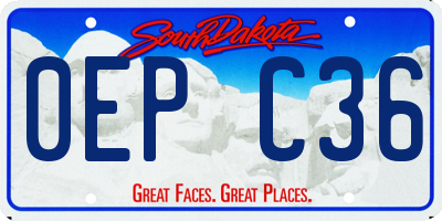 SD license plate 0EPC36
