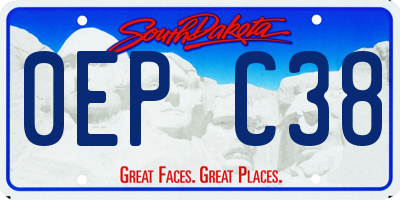 SD license plate 0EPC38