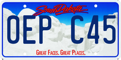 SD license plate 0EPC45