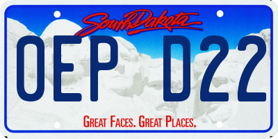 SD license plate 0EPD22