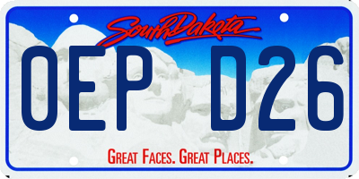 SD license plate 0EPD26