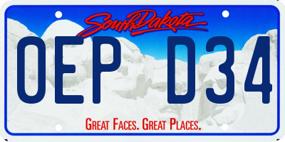 SD license plate 0EPD34