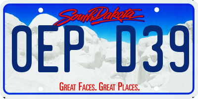 SD license plate 0EPD39