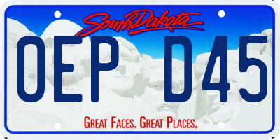 SD license plate 0EPD45