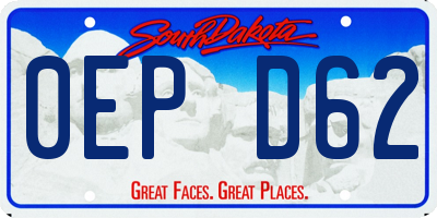 SD license plate 0EPD62