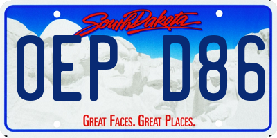 SD license plate 0EPD86