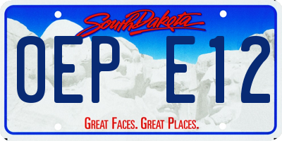 SD license plate 0EPE12