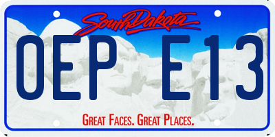 SD license plate 0EPE13