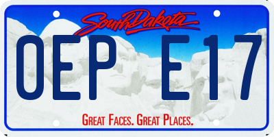 SD license plate 0EPE17