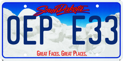 SD license plate 0EPE33