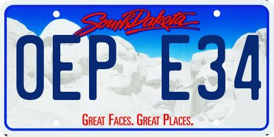 SD license plate 0EPE34