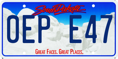 SD license plate 0EPE47