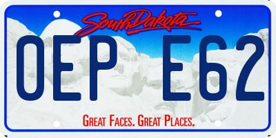 SD license plate 0EPE62