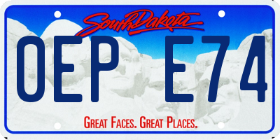 SD license plate 0EPE74