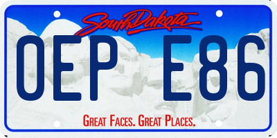 SD license plate 0EPE86