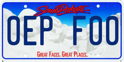 SD license plate 0EPF00