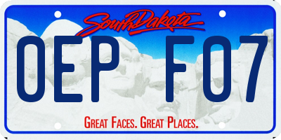SD license plate 0EPF07