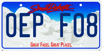 SD license plate 0EPF08