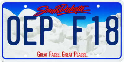 SD license plate 0EPF18
