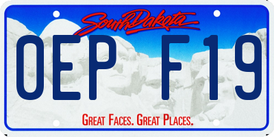 SD license plate 0EPF19