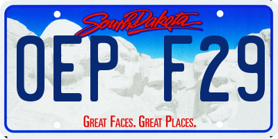 SD license plate 0EPF29