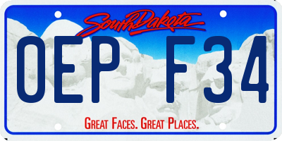 SD license plate 0EPF34