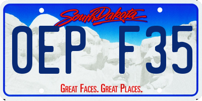 SD license plate 0EPF35