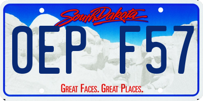 SD license plate 0EPF57