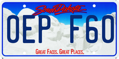 SD license plate 0EPF60