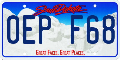 SD license plate 0EPF68