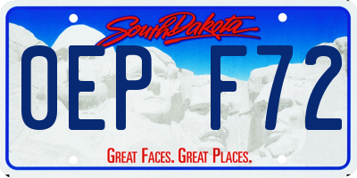 SD license plate 0EPF72