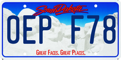 SD license plate 0EPF78