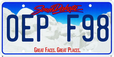 SD license plate 0EPF98
