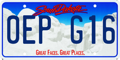 SD license plate 0EPG16